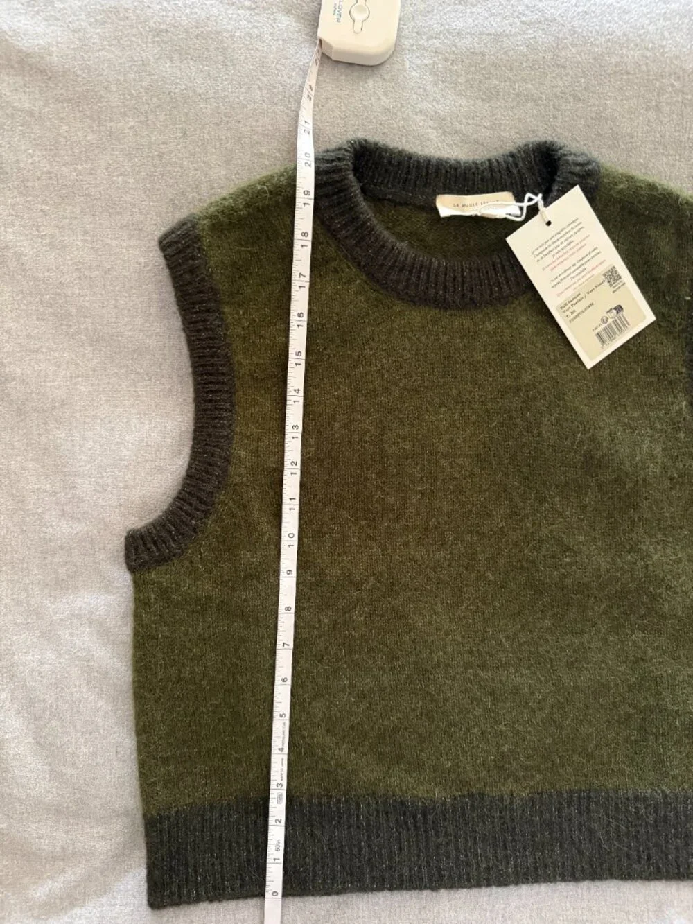 Sezane Samuel Vest Jumper - Perfect Green/Dark Green - Size XS - NWT! - Picture 8 of 10
